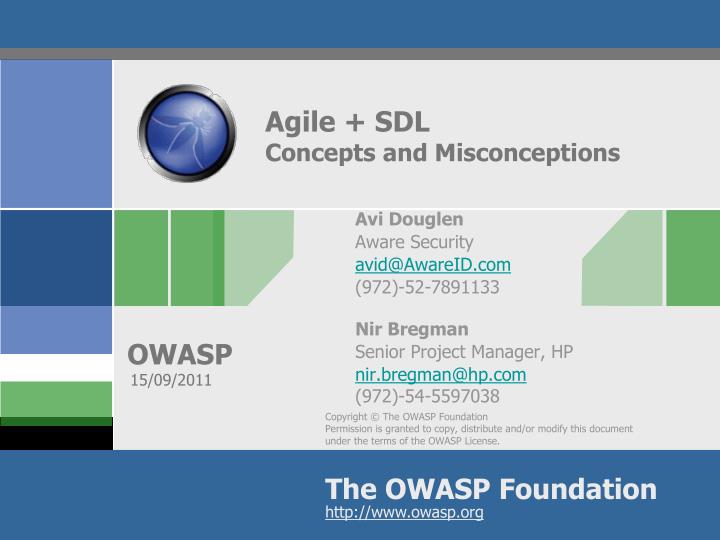 agile sdl concepts and misconceptions