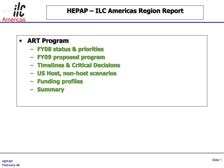 hepap ilc americas region report