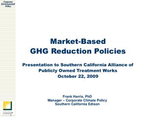 Market-Based GHG Reduction Policies