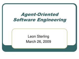 Agent-Oriented Software Engineering