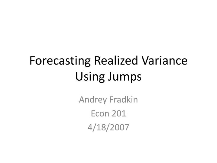 forecasting realized variance using jumps