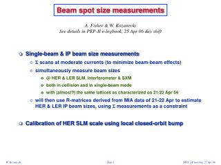 Beam spot size measurements