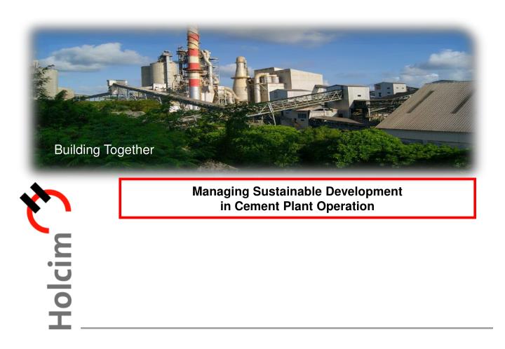 managing sustainable development in cement plant operation