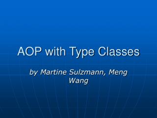 AOP with Type Classes