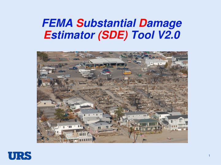 fema s ubstantial d amage e stimator sde tool v2 0