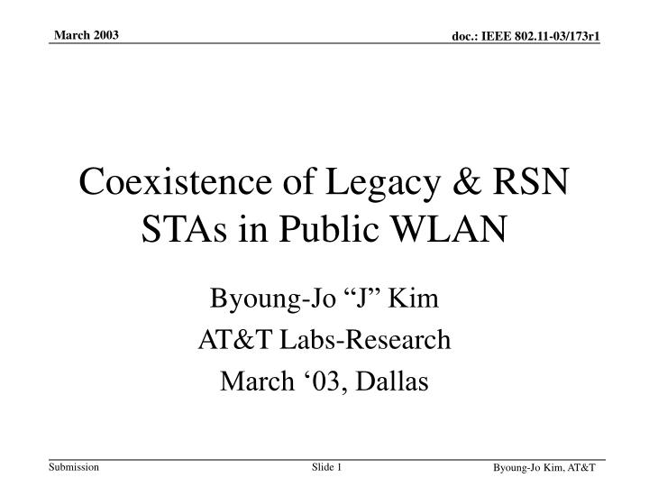 coexistence of legacy rsn stas in public wlan