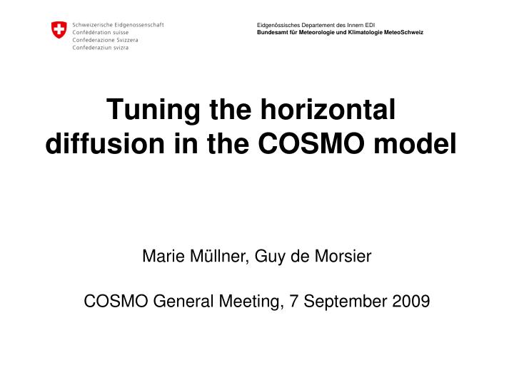 tuning the horizontal diffusion in the cosmo model
