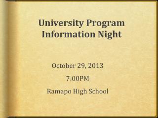 University Program Information Night