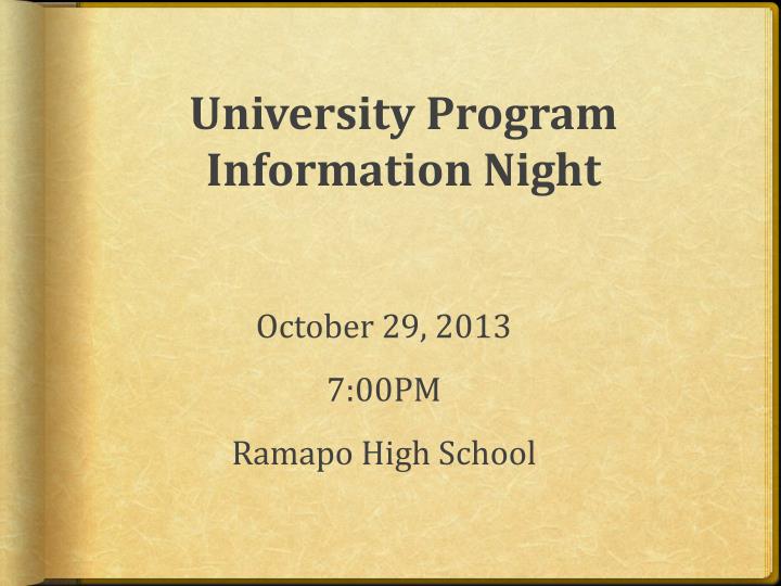 university program information night