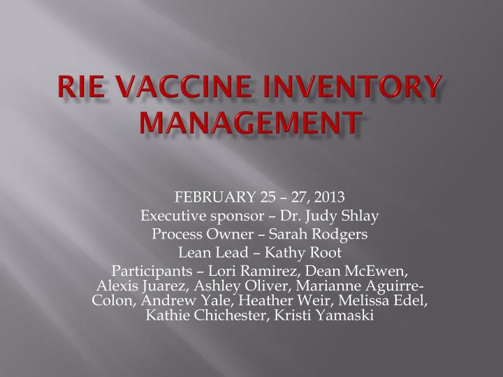 rie vaccine inventory management