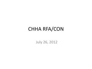 CHHA RFA/CON
