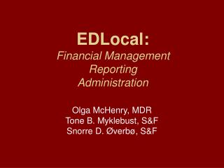 EDLocal: Financial Management Reporting Administration