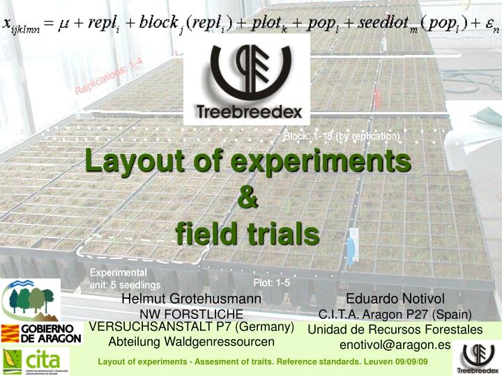 layout of experiments field trials