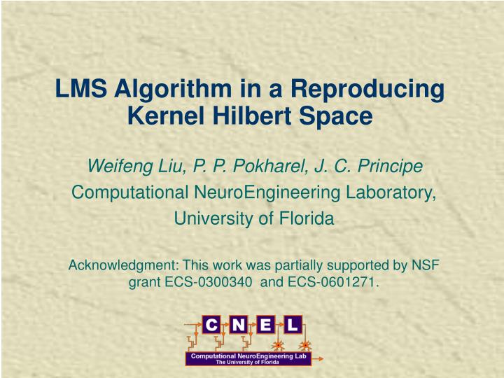 lms algorithm in a reproducing kernel hilbert space