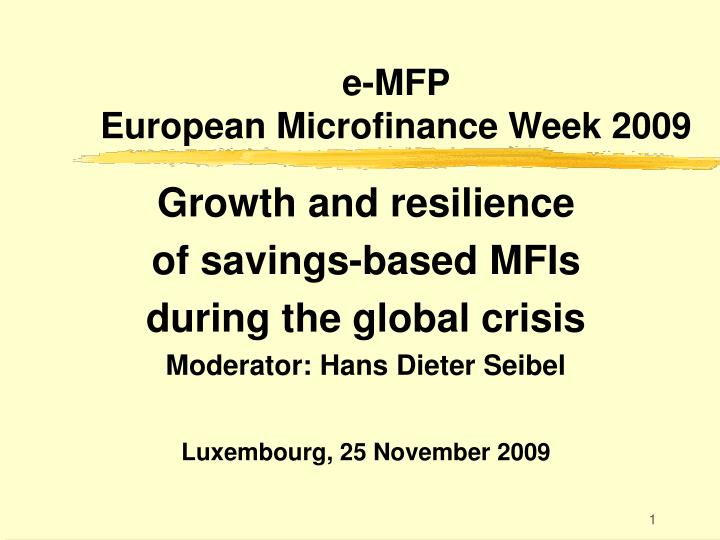 e mfp european microfinance week 2009