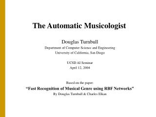 The Automatic Musicologist