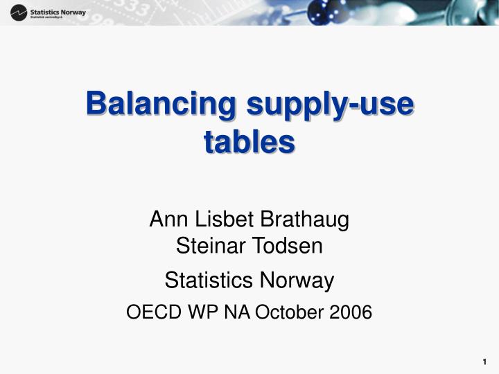 balancing supply use tables
