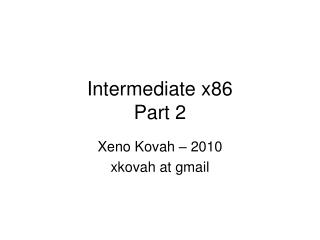 Intermediate x86 Part 2