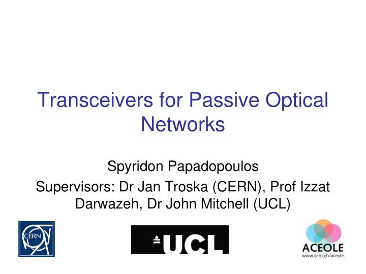 transceivers for passive optical networks