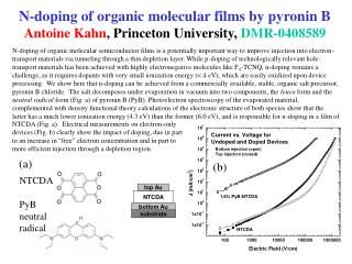 N-doping of organic molecular films by pyronin B Antoine Kahn , Princeton University, DMR-0408589