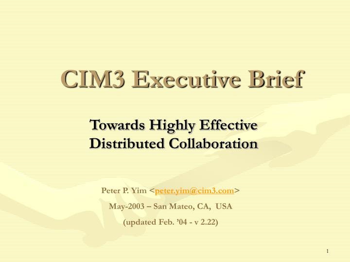 cim3 executive brief