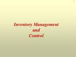 Inventory Management and Control - slide 1