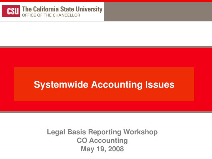 systemwide accounting issues