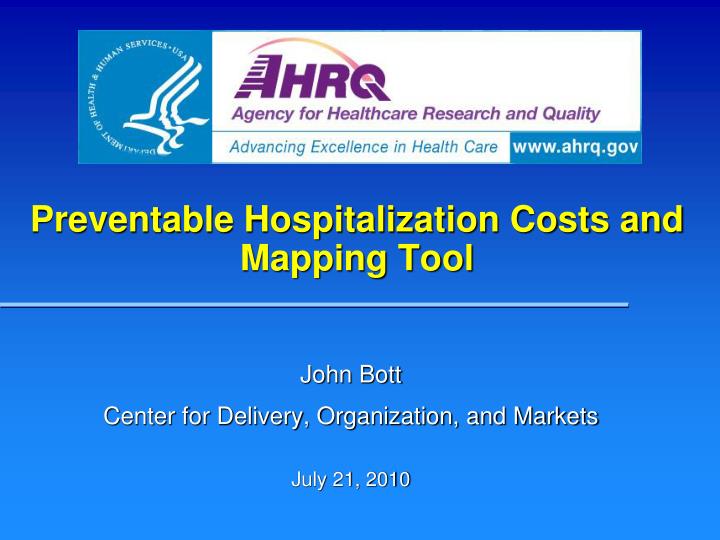 preventable hospitalization costs and mapping tool