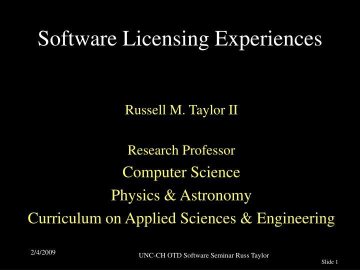 software licensing experiences