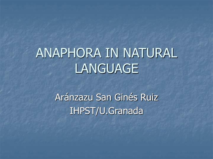 anaphora in natural language