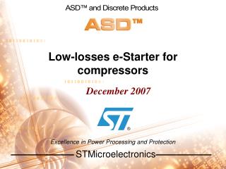 Low-losses e-Starter for compressors