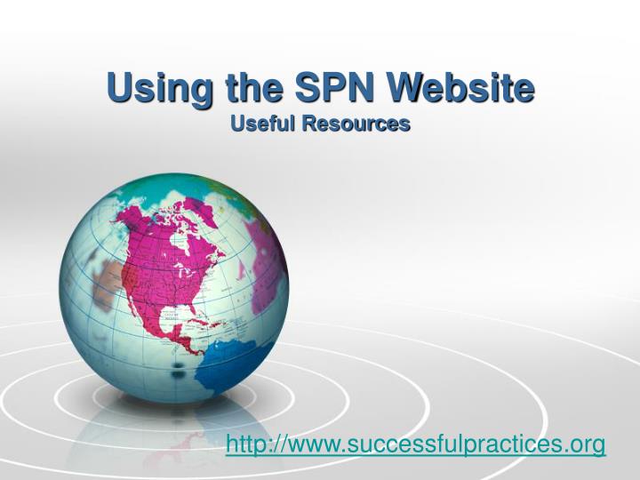 using the spn website useful resources