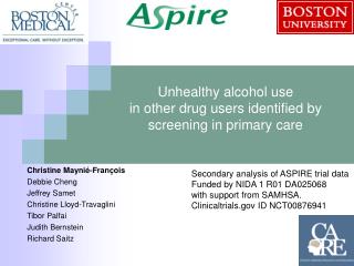 Unhealthy alcohol use in other drug users identified by screening in primary care