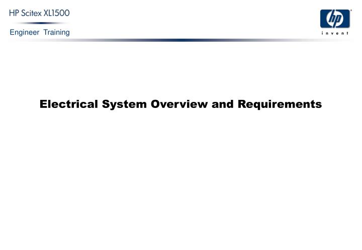 electrical system overview and requirements