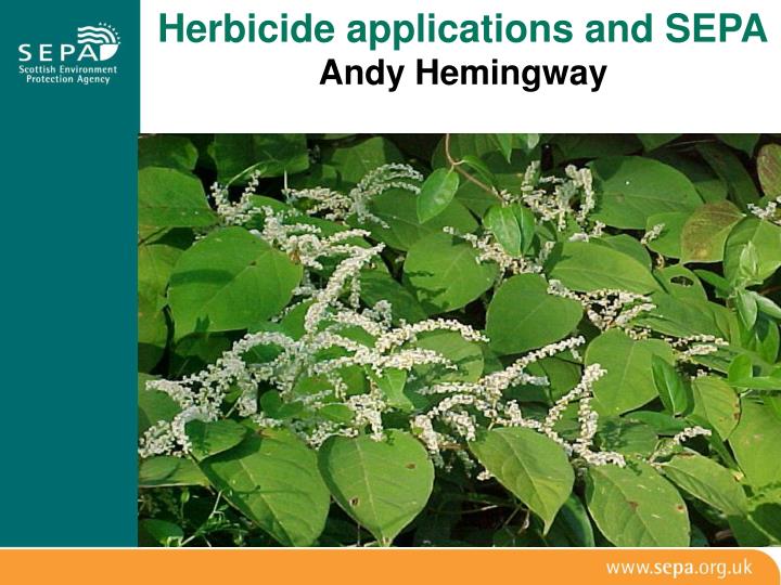 herbicide applications and sepa andy hemingway