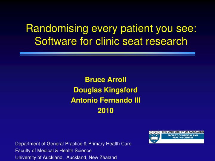 randomising every patient you see software for clinic seat research