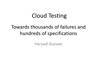 Cloud Testing