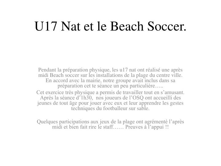 u17 nat et le beach soccer