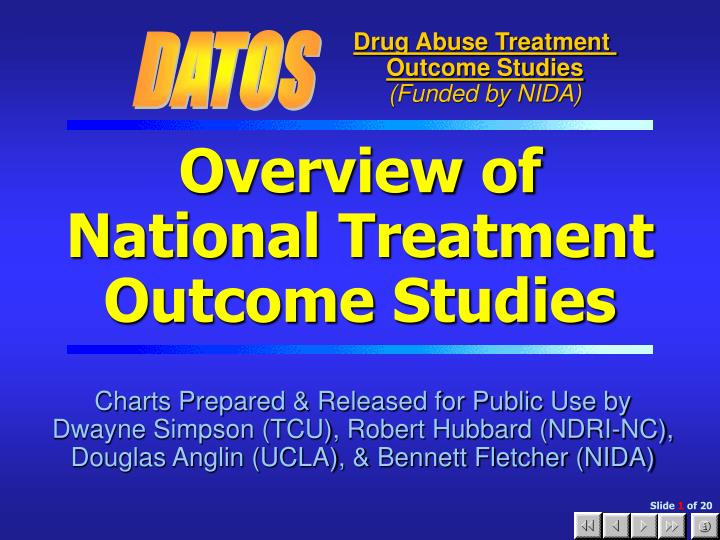 overview of national treatment outcome studies