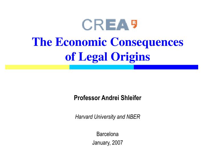 the economic consequences of legal origins