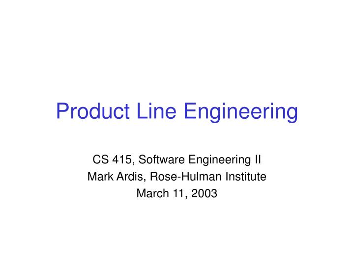 product line engineering