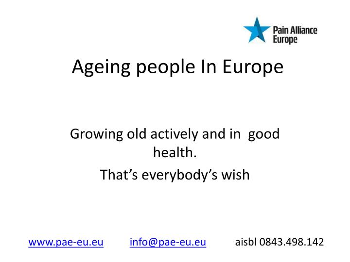 ageing people in europe
