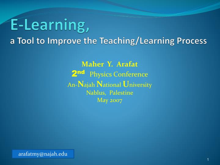e learning a tool to improve the teaching learning process