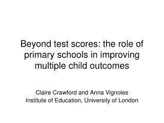 Beyond test scores: the role of primary schools in improving multiple child outcomes