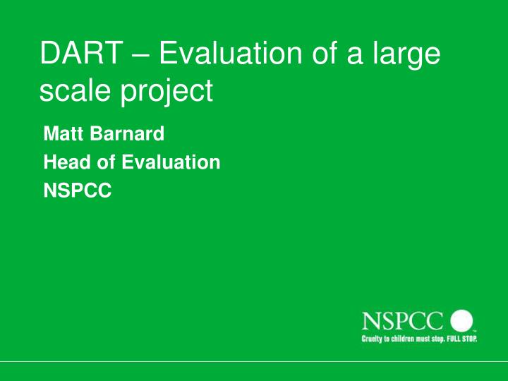 dart evaluation of a large scale project