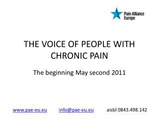 THE VOICE OF PEOPLE WITH CHRONIC PAIN