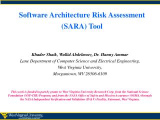 Software Architecture Risk Assessment (SARA) Tool