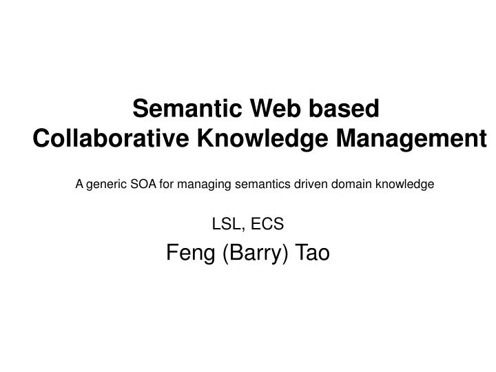 semantic web based collaborative knowledge management