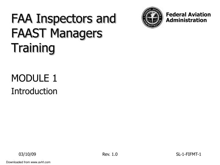 faa inspectors and faast managers training