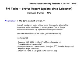 SAG+SASWG Meeting Potsdam 2006-11-14/15